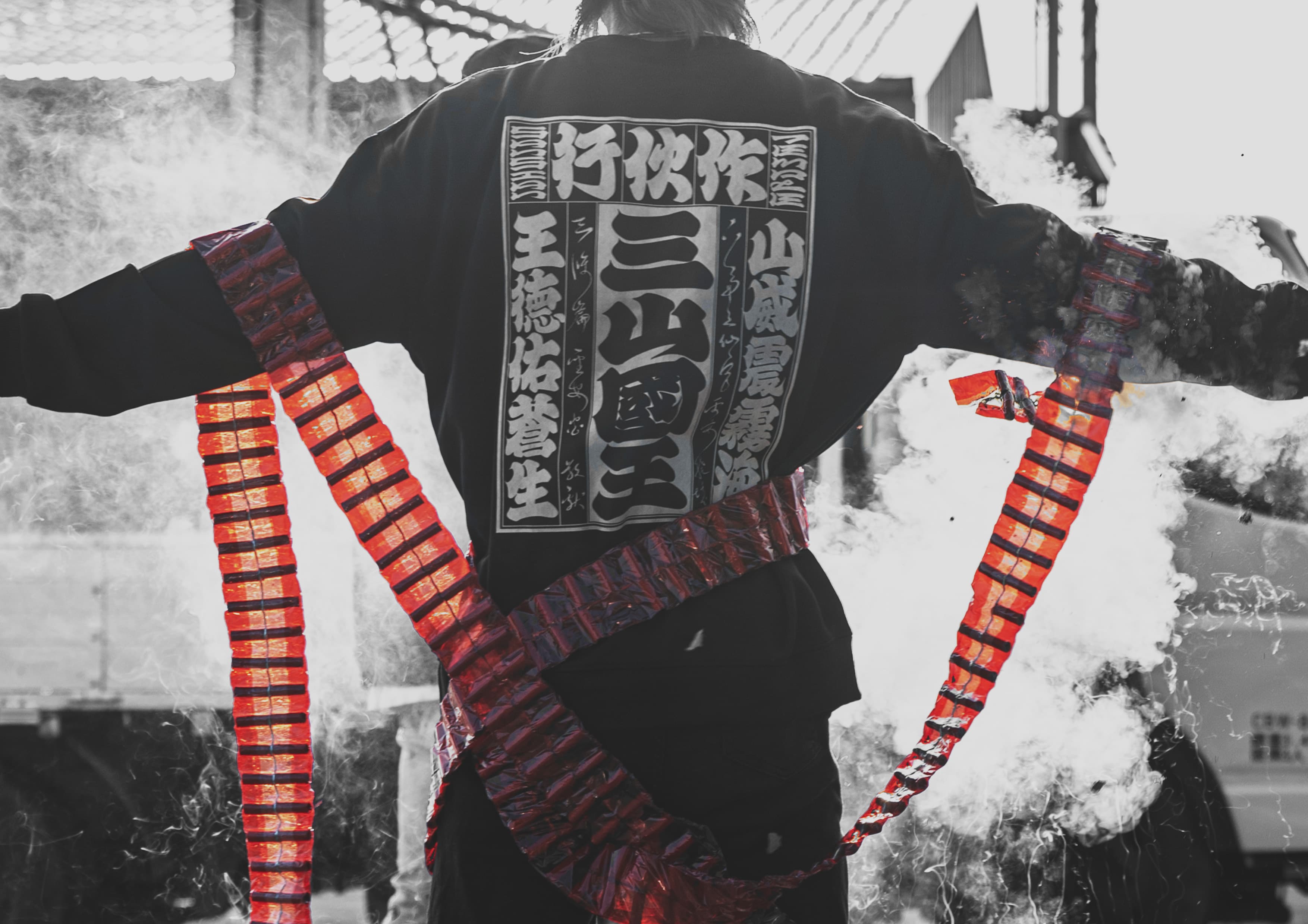 三山國王轎班團體服,背後印花特寫